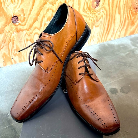 Stacy Adams Atwell LA Tan Cognac Dress Lace Up Shoe - Picture 1 of 7